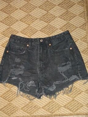 Forever 21 Black Distressed Denim Cutoff Shorts